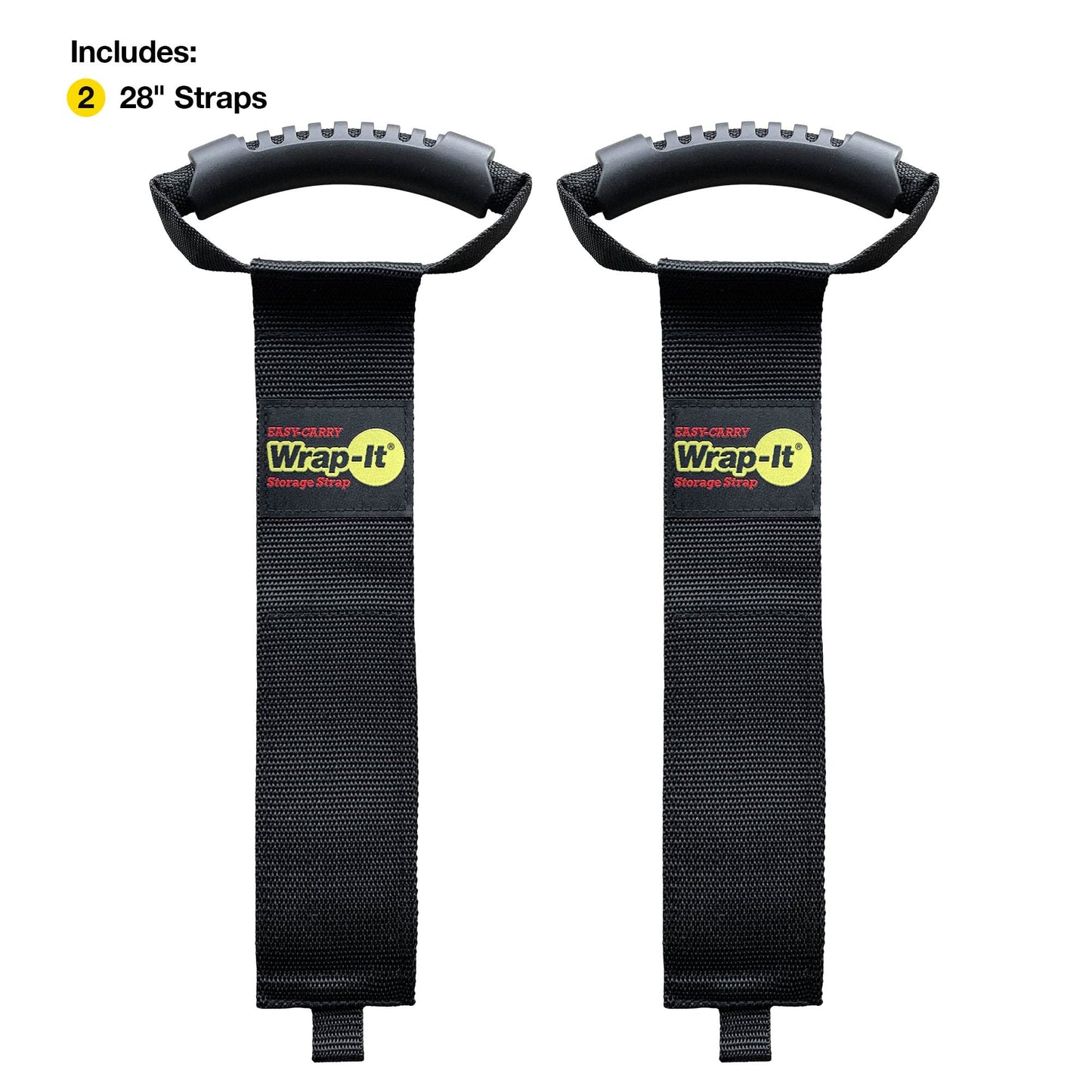 Easy-Carry Wrap-It Storage Straps - 28” (2-Pack) - Heavy-Duty Hook and Loop Extension Cord Carrying Strap, Hanger, Keeper, Organizer with Handle