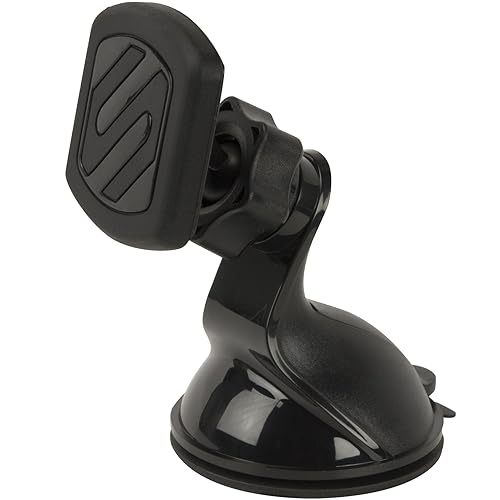 Scosche MAGWSM-SP MagicMount Magnetic Car Phone Holder Windshield or Dashboard Mount - 360 Degree Adjustable Head, Universal with All Devices