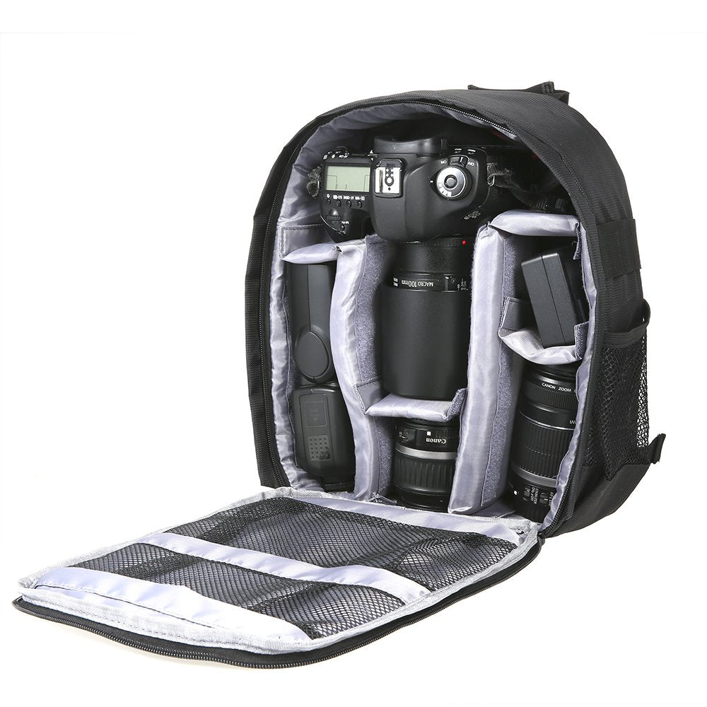 Docooler Grey Backpack - Waterproof Camera Bag, Small DSLR Camera Backpack with Customizable Interior, for Canon Sony - 33 * 26.5 * 12.5cm / 12.99 *