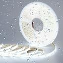 GOMING 15M/49.2ft 24V COB LED Strip Light Waterproof IP65 Cool White 6000K Uniform Glow 5760LEDs CRI 93+ Flexible LED Tape Lights for DIY Cabinet