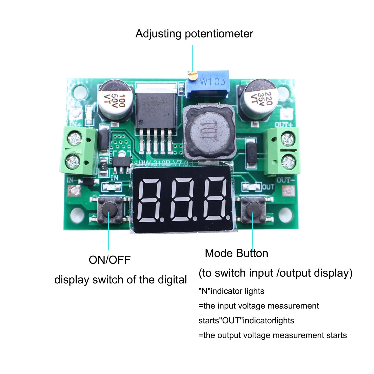 2PCS LM2596 Green Board Double Button 2PACK LM2596 Buck Converter Step Down Adjustable Voltage Regulator DC 4-40V to 1.25-37V Buck Converter with LED…