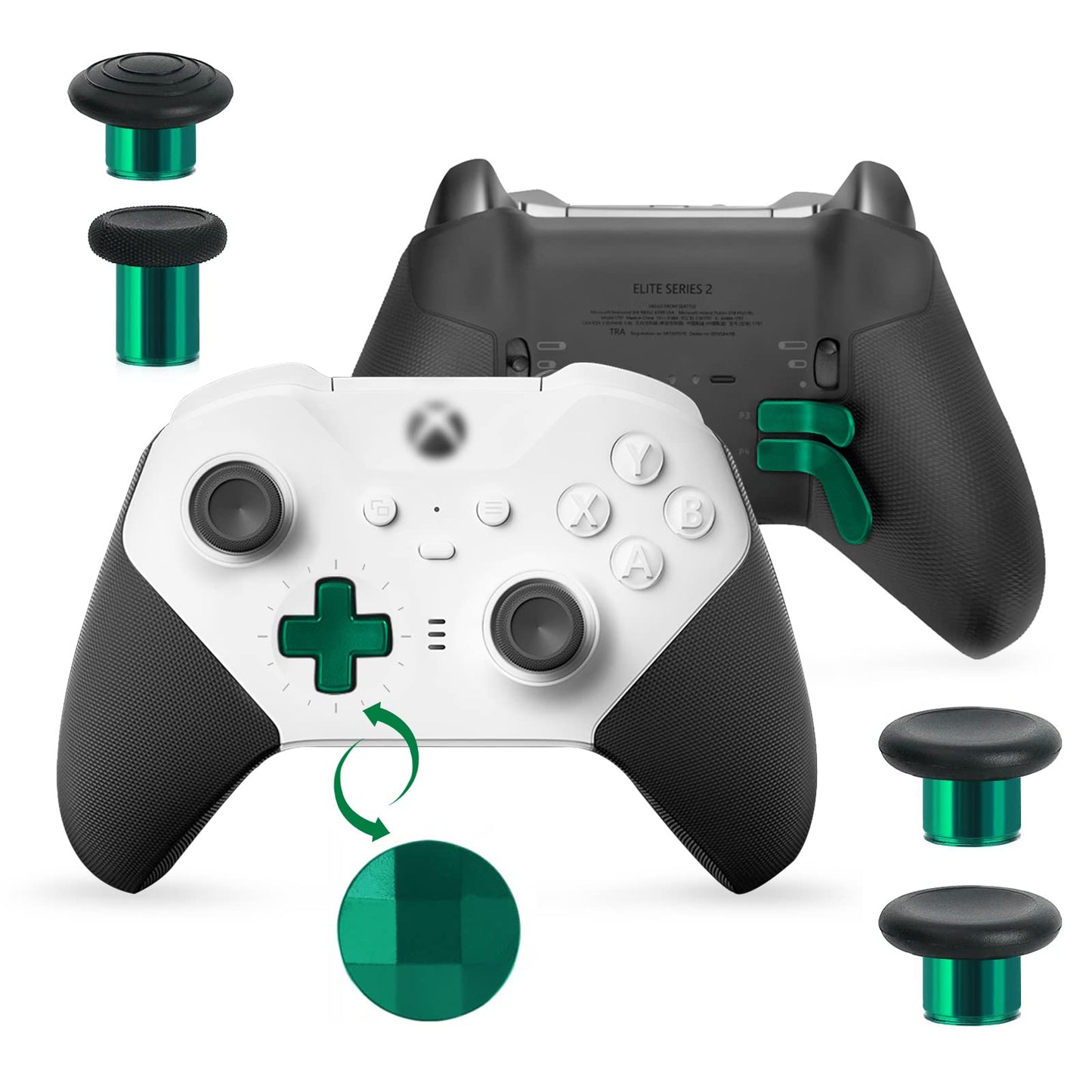 TOMSIN 13 in 1 Xbox Elite Series 2 Controller Accessories Replacement Pack,6 Metal Thumbsticks,2 D-pads,4 Paddles and 1 Adjuster for Xbox Elite