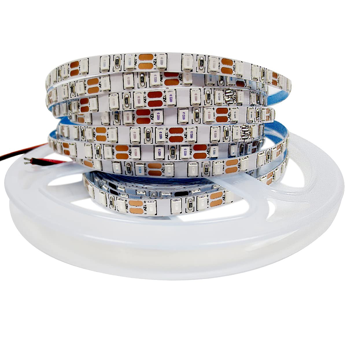 Tesfish 12V LED Strip Lights, 5mm Wide Ultra Narrow Red 16.4ft SMD 2835 IP20 120 LEDs/M, Total 600 LEDs Rope Light Strip for Bedroom, Kitchen