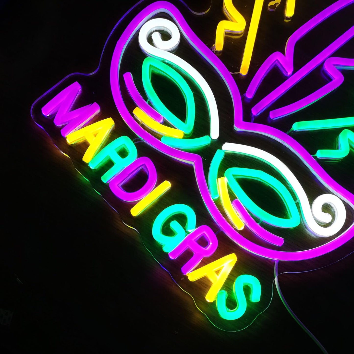 Mardi Gras Neon Sign Decoration, New Orleans Carnival Party Decor Neon Sign, Mardi Gras Hanging Ornaments Neon Sign Decor for Wall Bedroom Bar Club