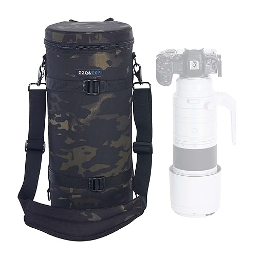 ZZQ&CCF Camera Lens Pouch Bag for Canon RF 200-800mm F6.3-9, Large Thick Lens Carry Bag, Water Resistant Protective Camera Lens Pouch
