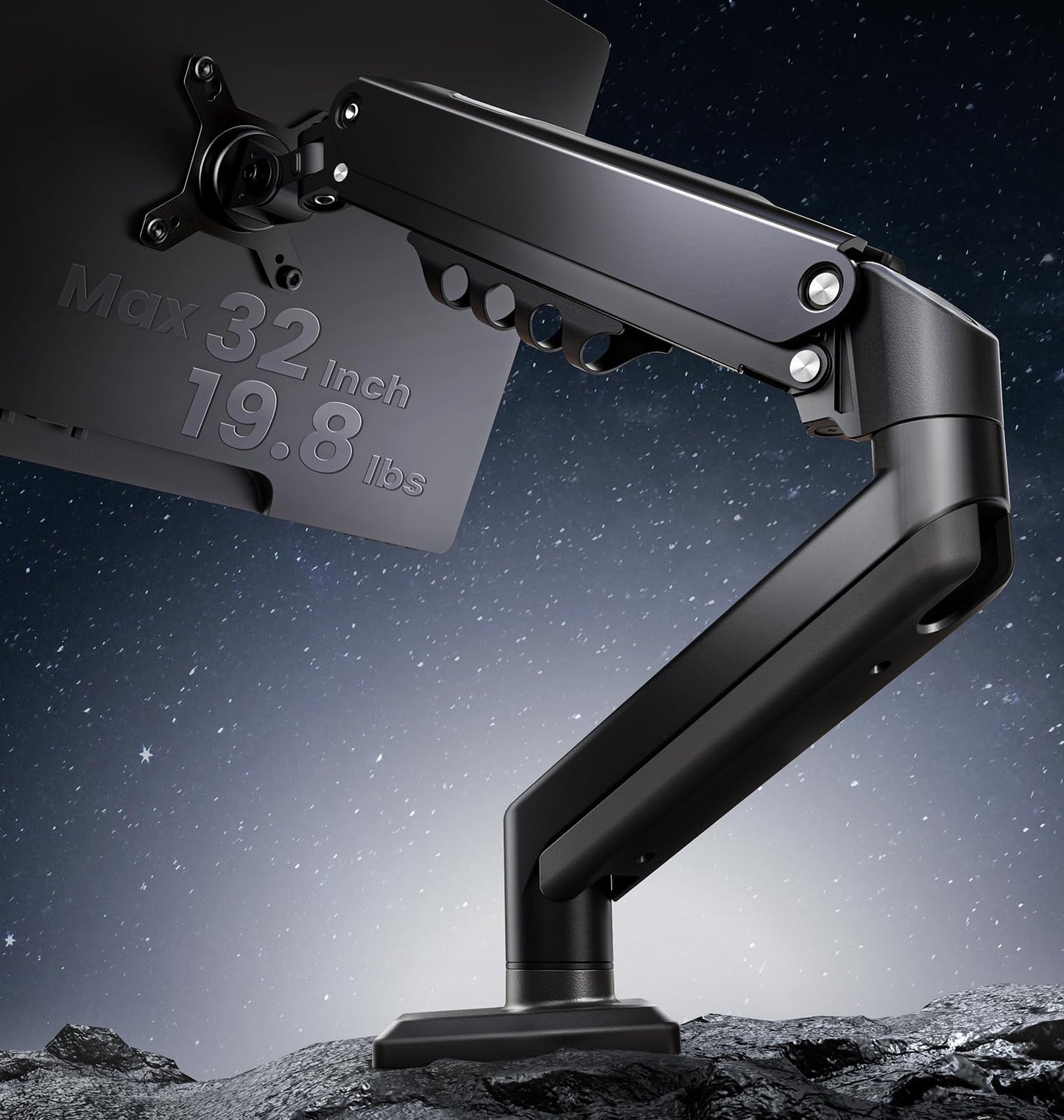 SIAGO Single Monitor Stand, 15 to 32 Inch Monitors Arm, Adjustable Mount with C-Clamp and Grommet Installation, Made of Iron and Al, VESA Monitor