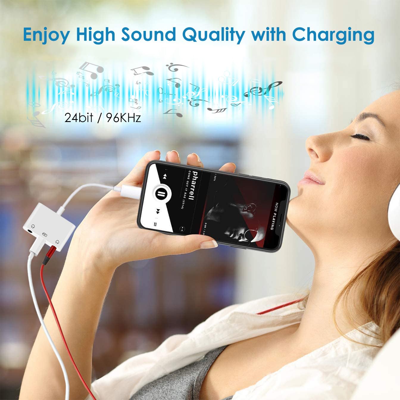 USB C to Dual 3.5mm Headphone Jack Adapter USB C to 3.5mm Audio Adapter 3 in 1 Aux to USB C Headphone Splitter and Fast Charger for iPhone 17 16