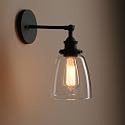 Pathson Vintage Wall Sconce with Clear Glass, Hardwired Wall Vanity Light Fixtures, Wall Mounted Lamp for Farmhouse Bedroom Bathroom Vanity Mirror