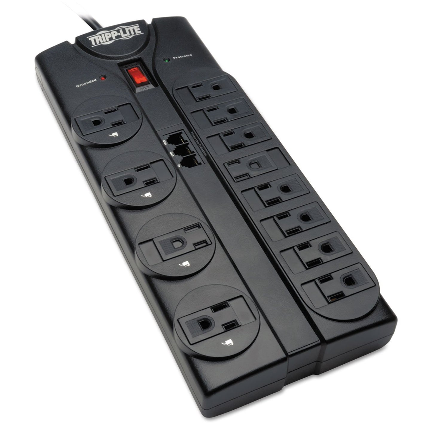 Protect IT! 12-Outlet Power Strip Surge Protector, 8-Foot Cord
