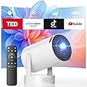 Mini Projector with WiFi and Bluetooth, Smart Portable Movie Projector 4K Support, 300 ANSI, 5W Base Speaker, 220° Rotation, Auto Vertical Keystone