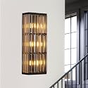 RONGHUAFUGUI Rustic Black Wall Sconce with Glass Vintage Antique Wall Light Fixture Retro Farmhouse Mid Centry Wall Sconce for Bedroom, Living Room