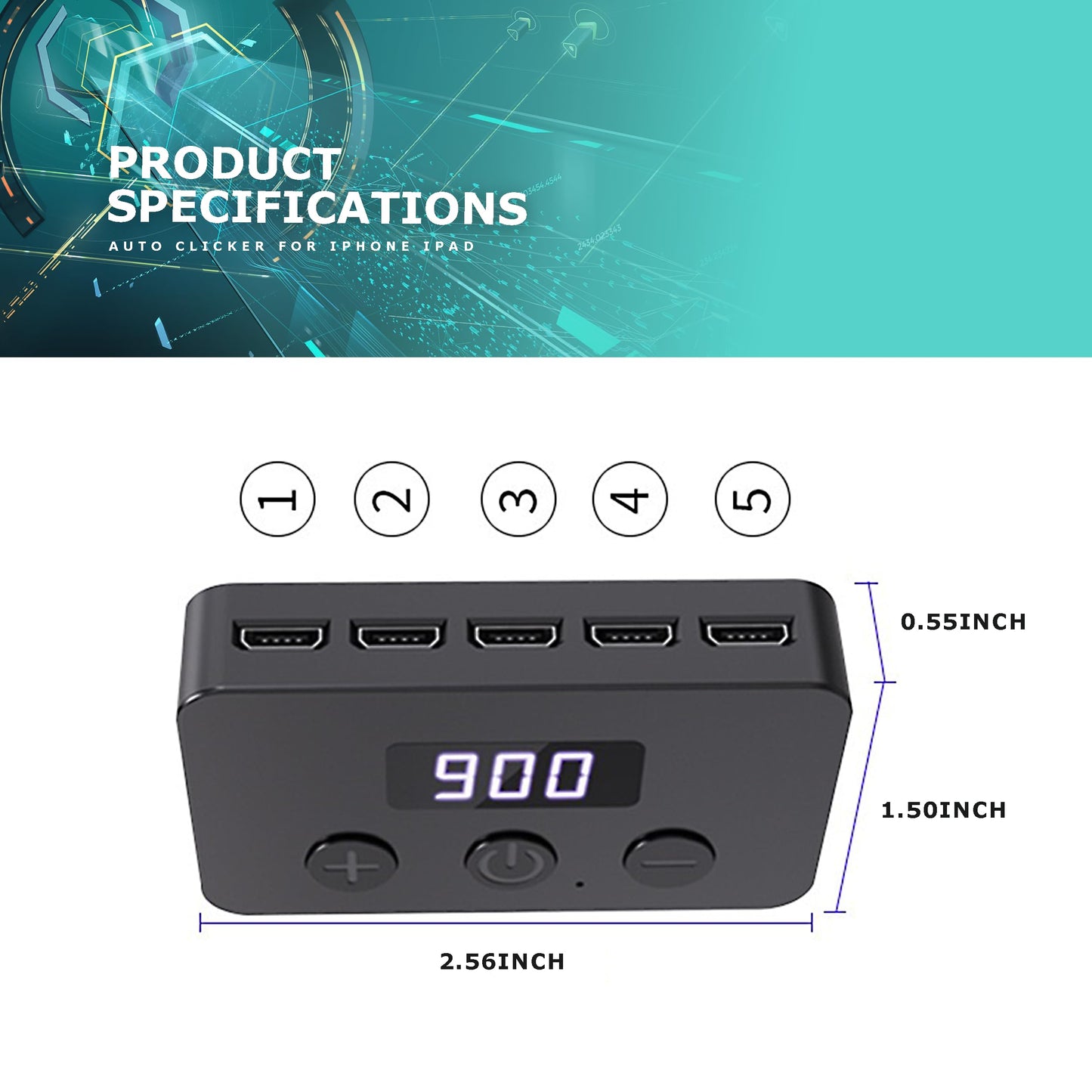 BlissKiss Auto Clicker, Adjustable Click Speed, Max 50 Clicks Per Second, Connect Up to 5 Click Heads | Ideal for Gaming, Live Broadcasts Likes