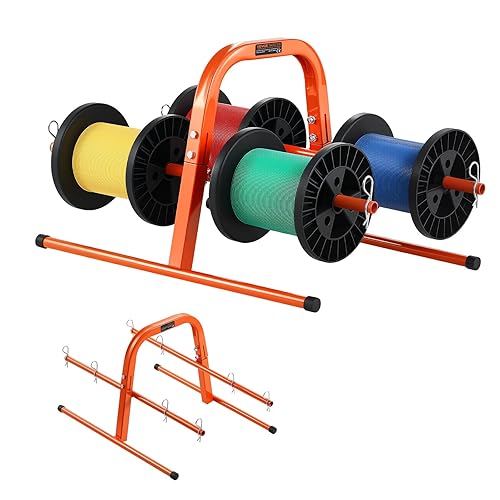 VEVOR Wire Spool Rack, 100 lbs Capacity, Smart Hand Caddy, Heavy-Duty Steel Wire Dispenser Holder for Up to 8 Spools, MAX 9.45 in Diameter, Easy Lift
