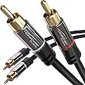 CableDirect - 20ft RCA/Phono Cable, 2 × 2 Plugs, Stereo Audio Cable, Practically Break-Proof & Flawless Sound Quality (coaxial, subwoofer/amp/HiFi
