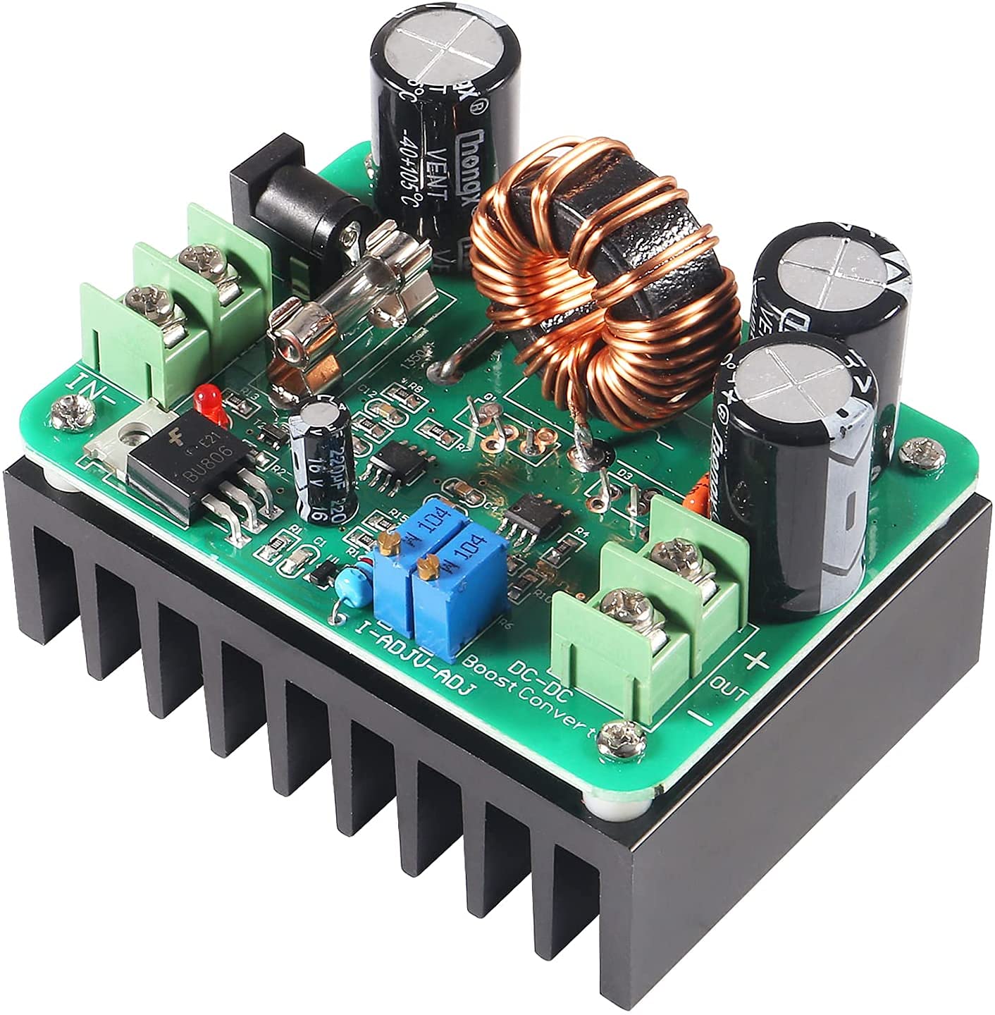 600W High Power DC Boost Converter - 12-60V to 12-80V Boost Module Board Step-up Transformer