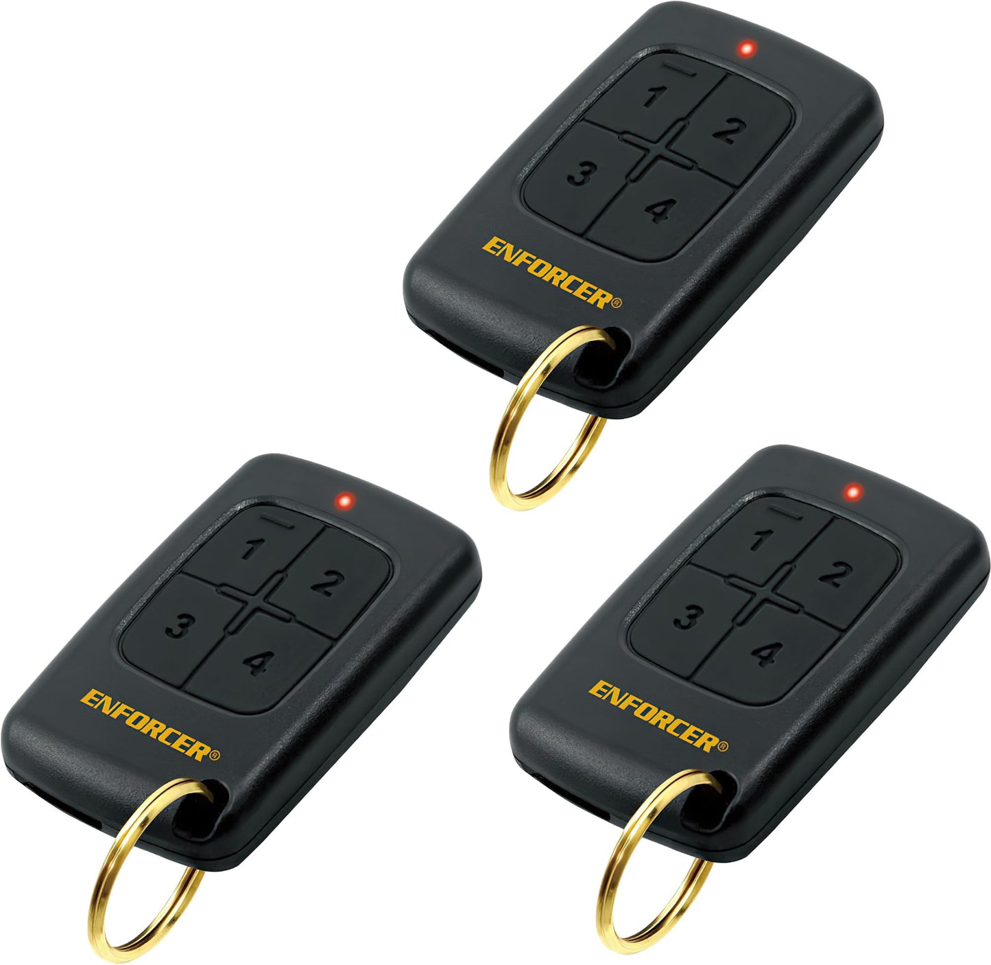 Seco-Larm SK-919T4-GNQ Pack of 3 Enforcer Pendant RF Transmitters; 4-Buttons, 15-Channels; Over 68 Billion Possible Codes; Operates up to 500ft