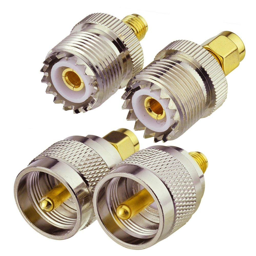 Superbat UHF to SMA Adapter, UHF Male/Fmale (PL259/SO239) to SMA Male/Female Connector RF Coax Coaxial Adapter Kit