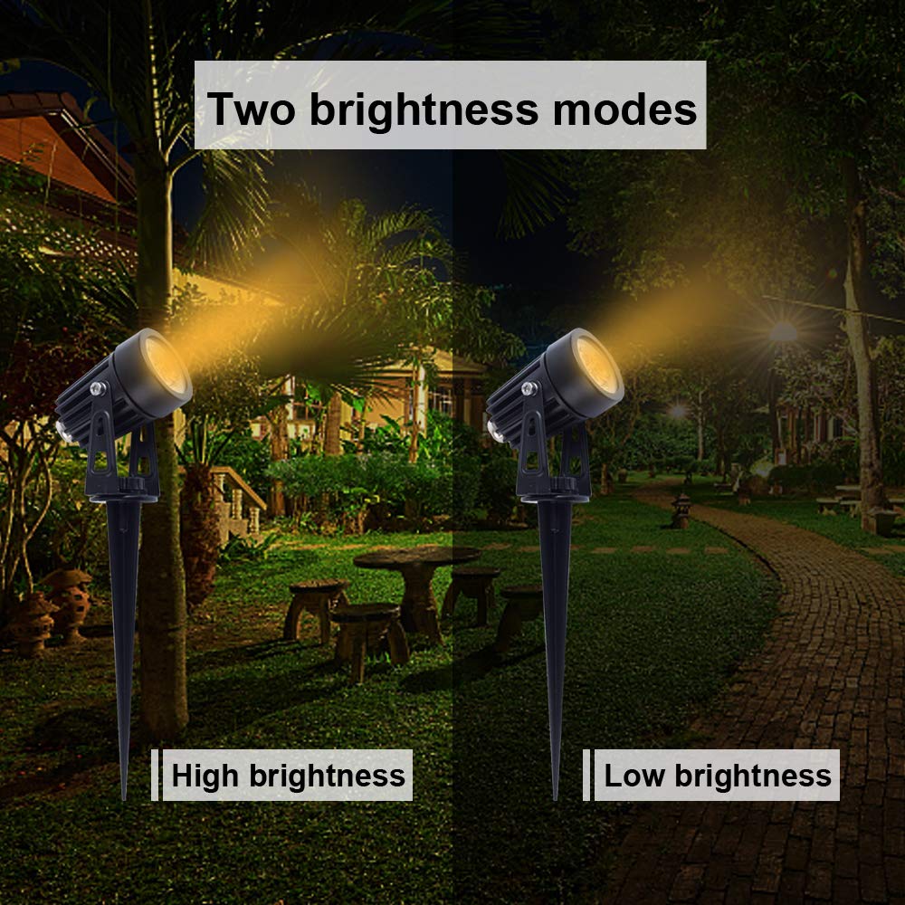 APONUO Metal Solar Spot Lights Outdoor with 9.8ft Cable Solar Powered Landscape Lighting Low Voltage IP65 Waterproof Auto On/Off for Outside Garden