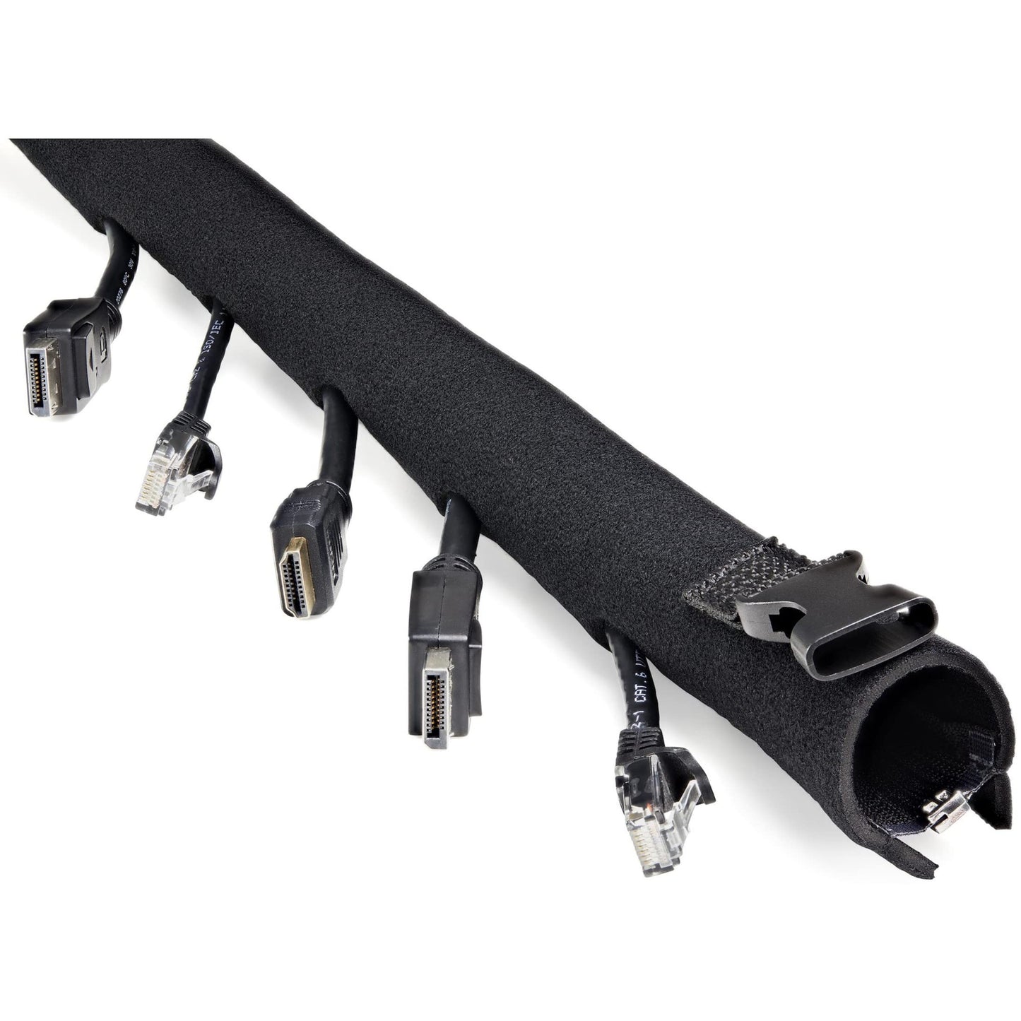StarTech.com 40" (1m) Neoprene Cable Management Sleeve with Zipper & Buckle - 1.2" (3cm) Diameter - Computer/PC Power/Network/AV Cord Cover/Manager
