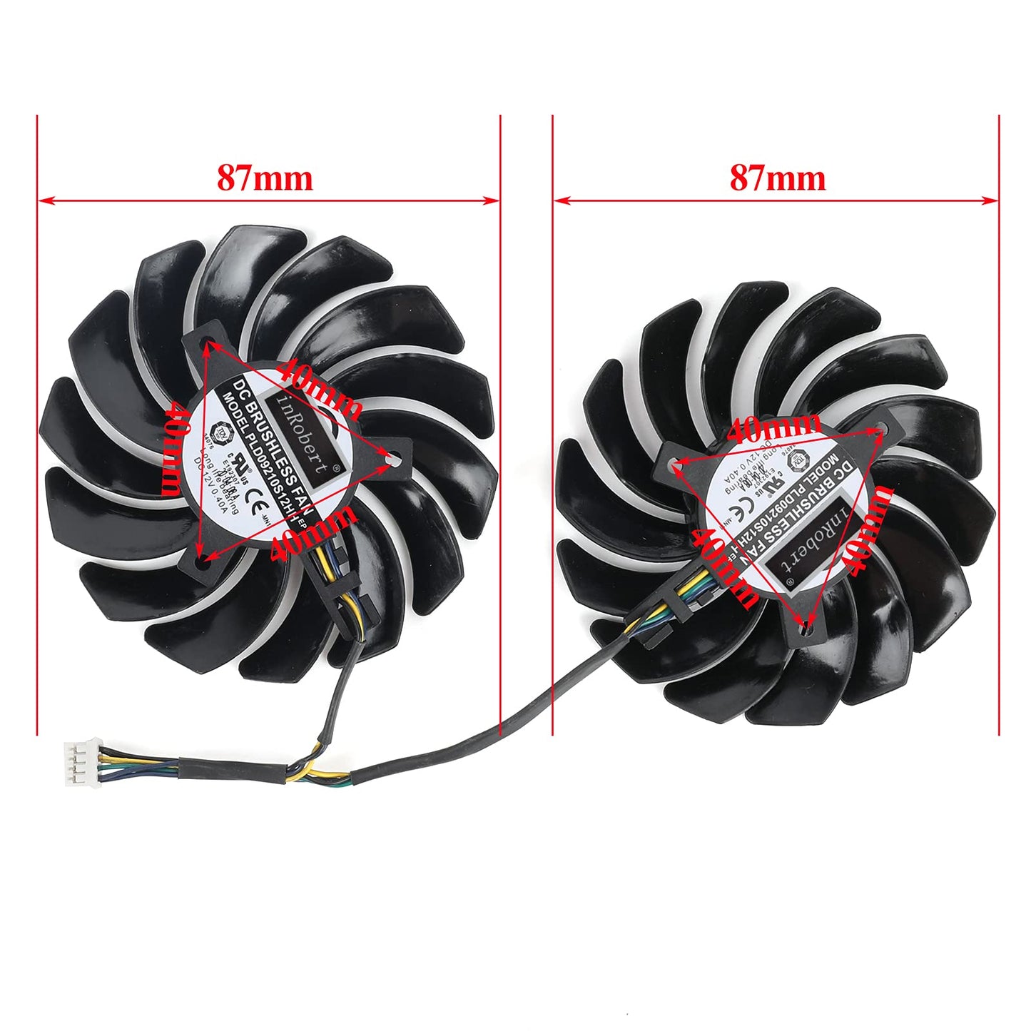 inRobert 87mm RTX-2060-GPU-Cooling-Fan for MSI-GTX-1660-Ti-SUPER-VENTUS-XS-Graphics-Card-Fan-PLD09210S12HH