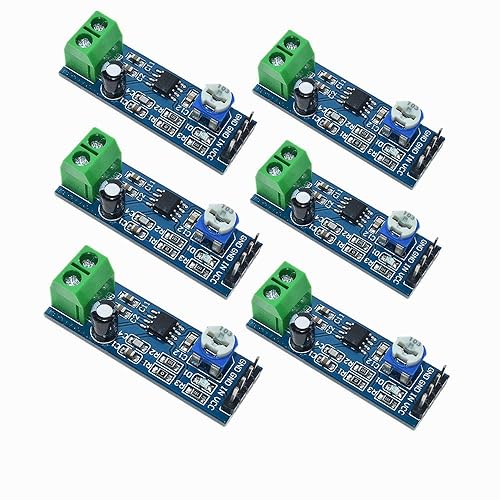 QEBIDUM 6pcs Audio Power Amplifier Module, Amplifier Board, Mini LM386 200 Times Gain 10K Solo Mono AMP Circuit Mini Guitar AMPS 200 Times 5V-12V