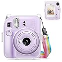 Fintie Protective Clear Case for Fujifilm Instax Mini 12 Instant Camera - Crystal Hard Shell Cover with Upgraded Film Pocket for Storing Photos