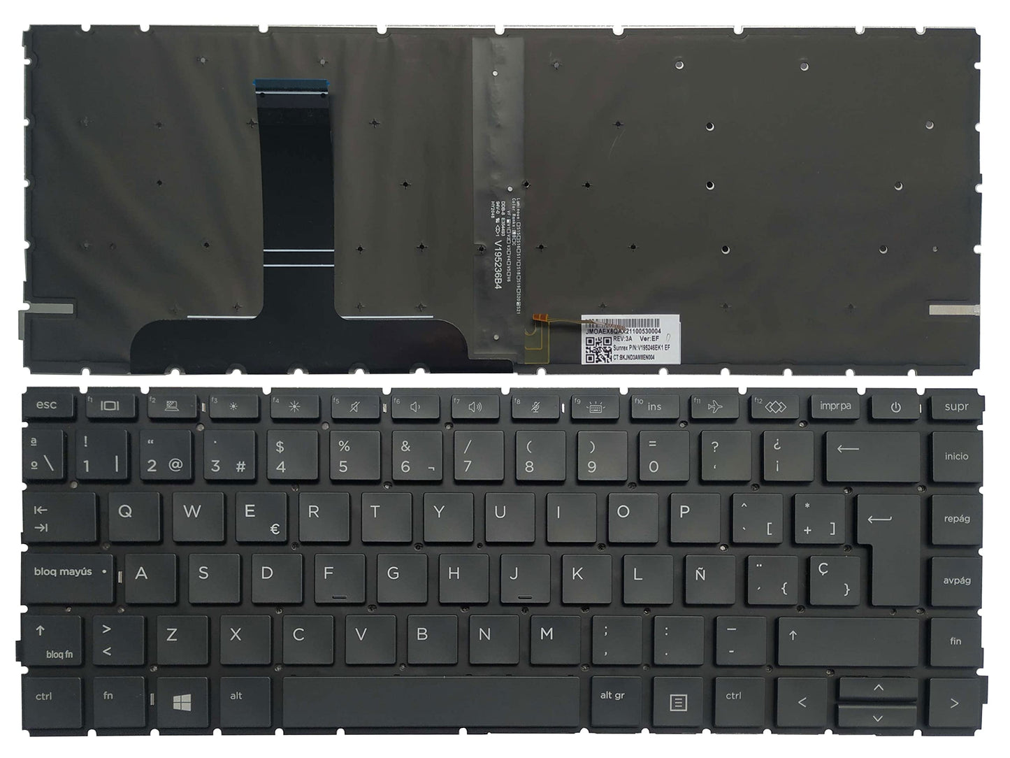 Laptop Keyboard Compatible for HP ProBook 14 440 G8 445 G8 M23770-001 M23769-001 4BX8QTA00A0 M23769-001 Spanish Layout Backlit (No Palmrest Upper