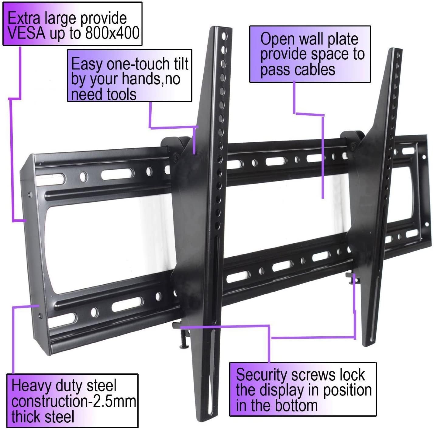 VideoSecu Tilt Flat-Panels Screen TV Wall Mount for Most DYNEX 60" to 85" LCD HDTV MP804B b08