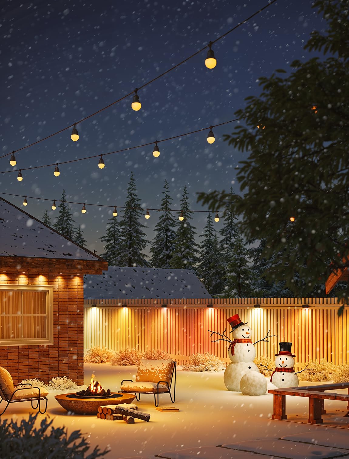 Govee Outdoor Deck Lights, RGBIC Outdoor Lights with 4000K White Light, IP65 Smart Fence Lights with App Control, Voice Control, LED Path Light