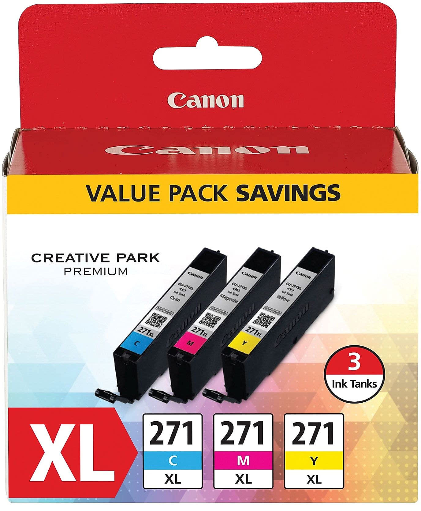Canon High-Yield Ink CLI-271XL, CMY 3 Color Value Pack