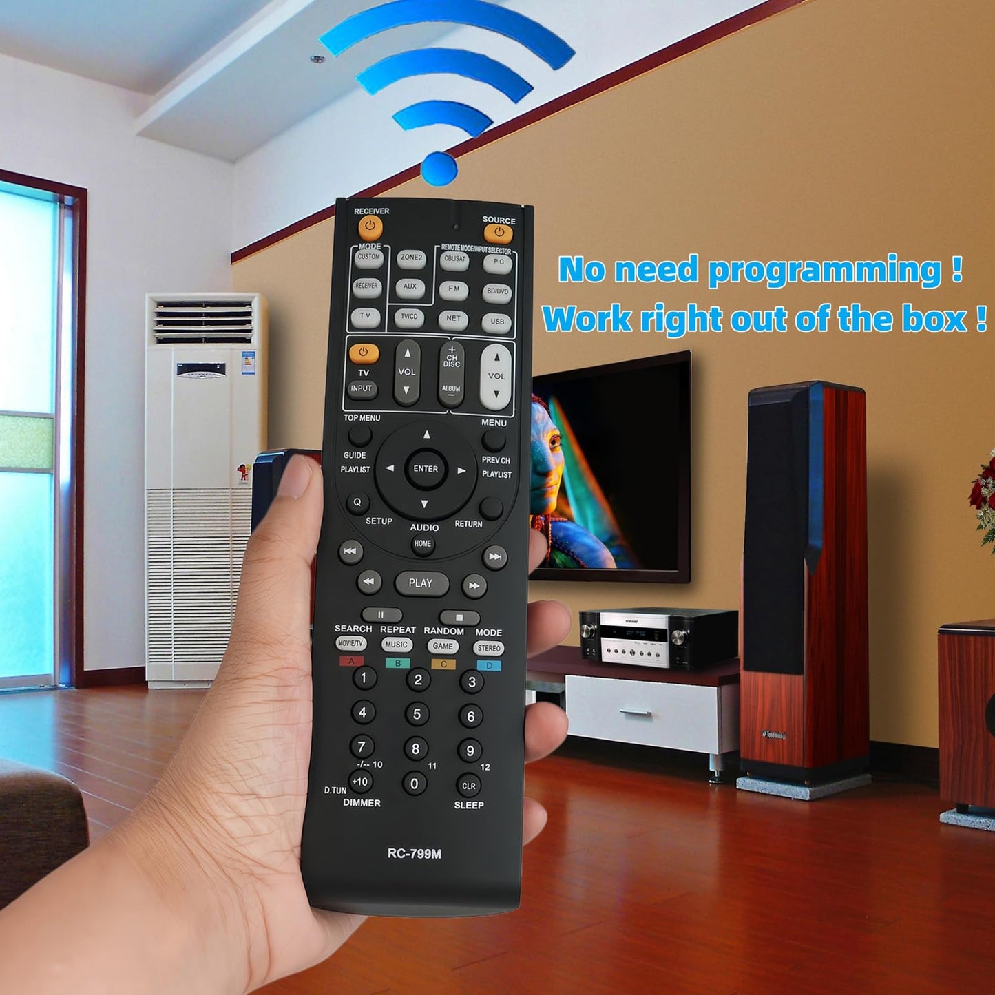 Universal Replacement Remote Controller for Onkyo AV Reciever RC-834M RC-836M TX-NR515 TX-NR717 TX-SR309 TX-SR343 TX-NR414 TX-NR414UWF1 HT-S5600