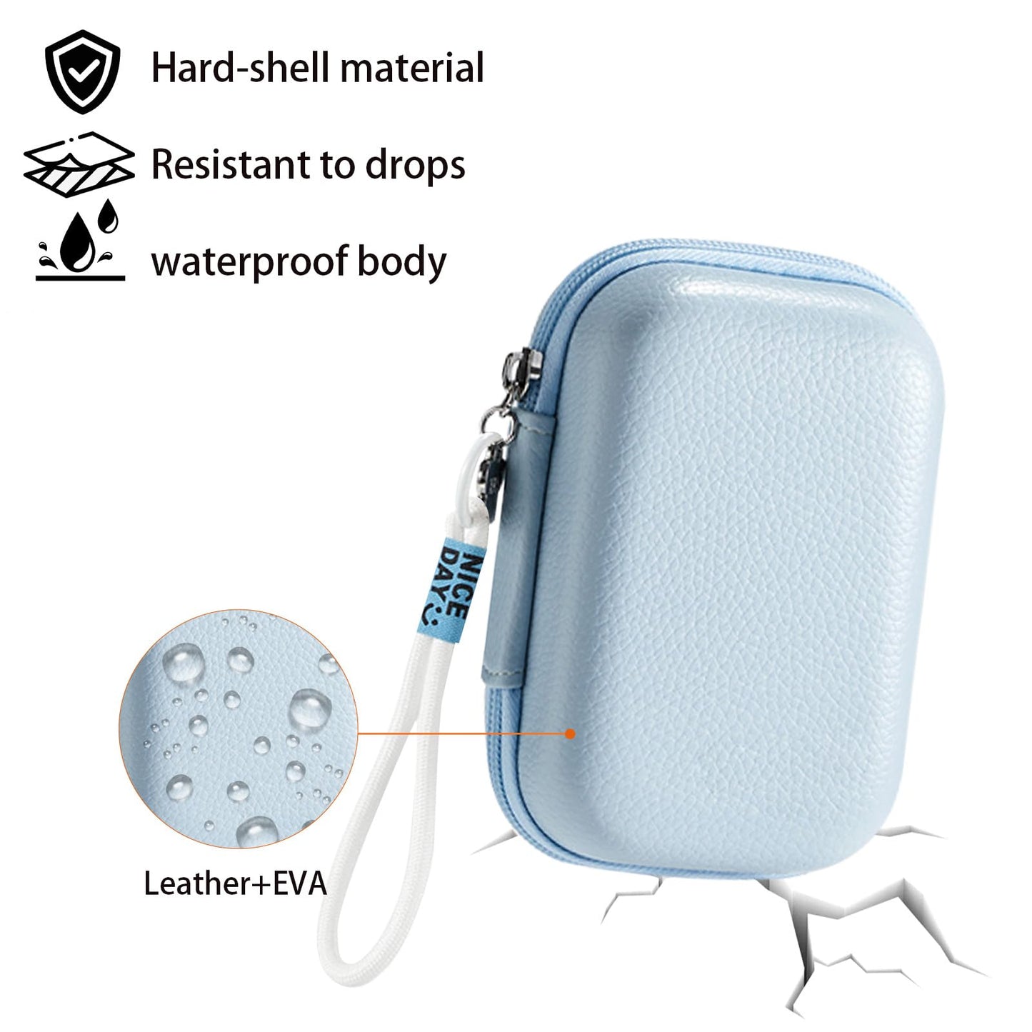 VNEIRY portable came cases Digital Camera Case for CAMKORY, Kodak, Canon & More - Small Travel Compact Pouch with Mesh Pocket for Accessories & SD