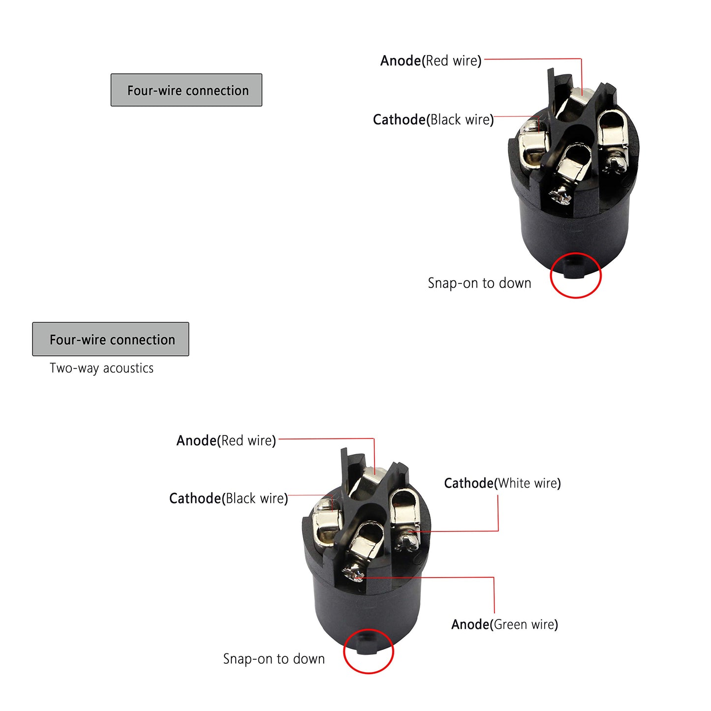 Speakon NL4FC?GELRHONR NL4 Connector Round Speaker Plug Twist Lock 4 Pole Speaker Plug Compatible with Speakon NL4FC, NL4FX, NLT4X, NL2FC, NA4LJ