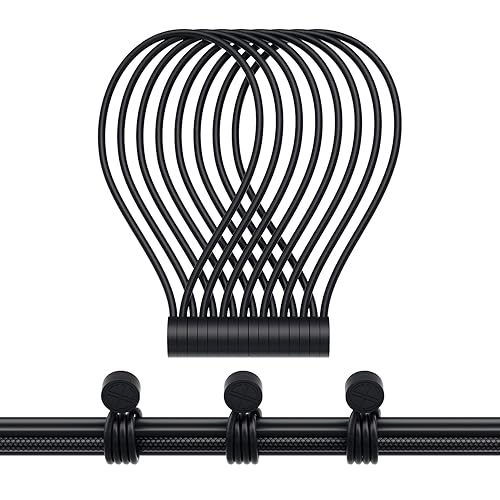 Magnetic Twist Ties, Reusable Silicone Cable Ties with Strong Magnet for Bundling and Organizing,Cord Wrap Clip Straps for Home or Office (Black-8