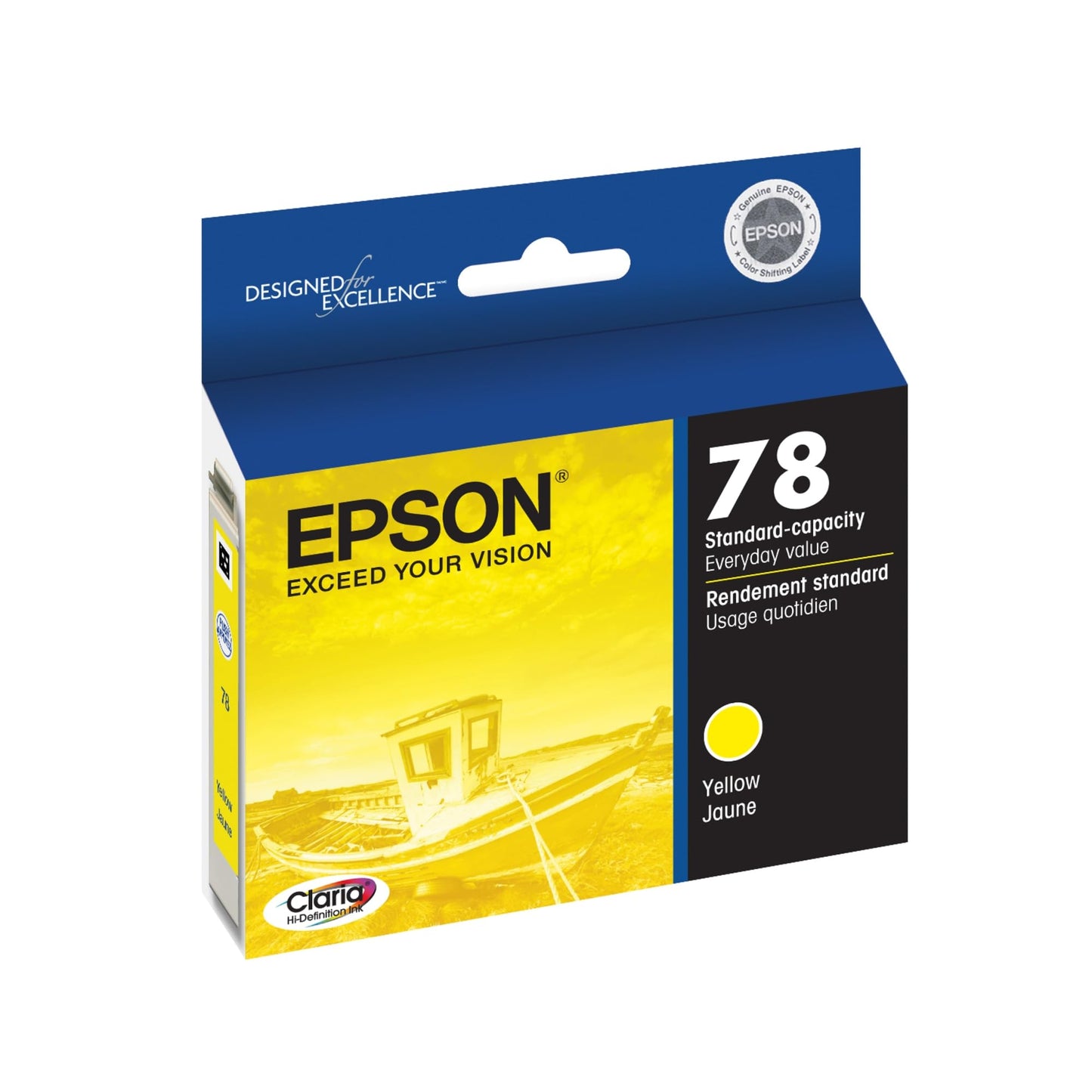Epson 78 Claria Hi-Definition Ink Standard Capacity Yellow Cartridge (T078420) Works with Artisan 50, Photo R260, R280, R380, RX580, RX595, RX680