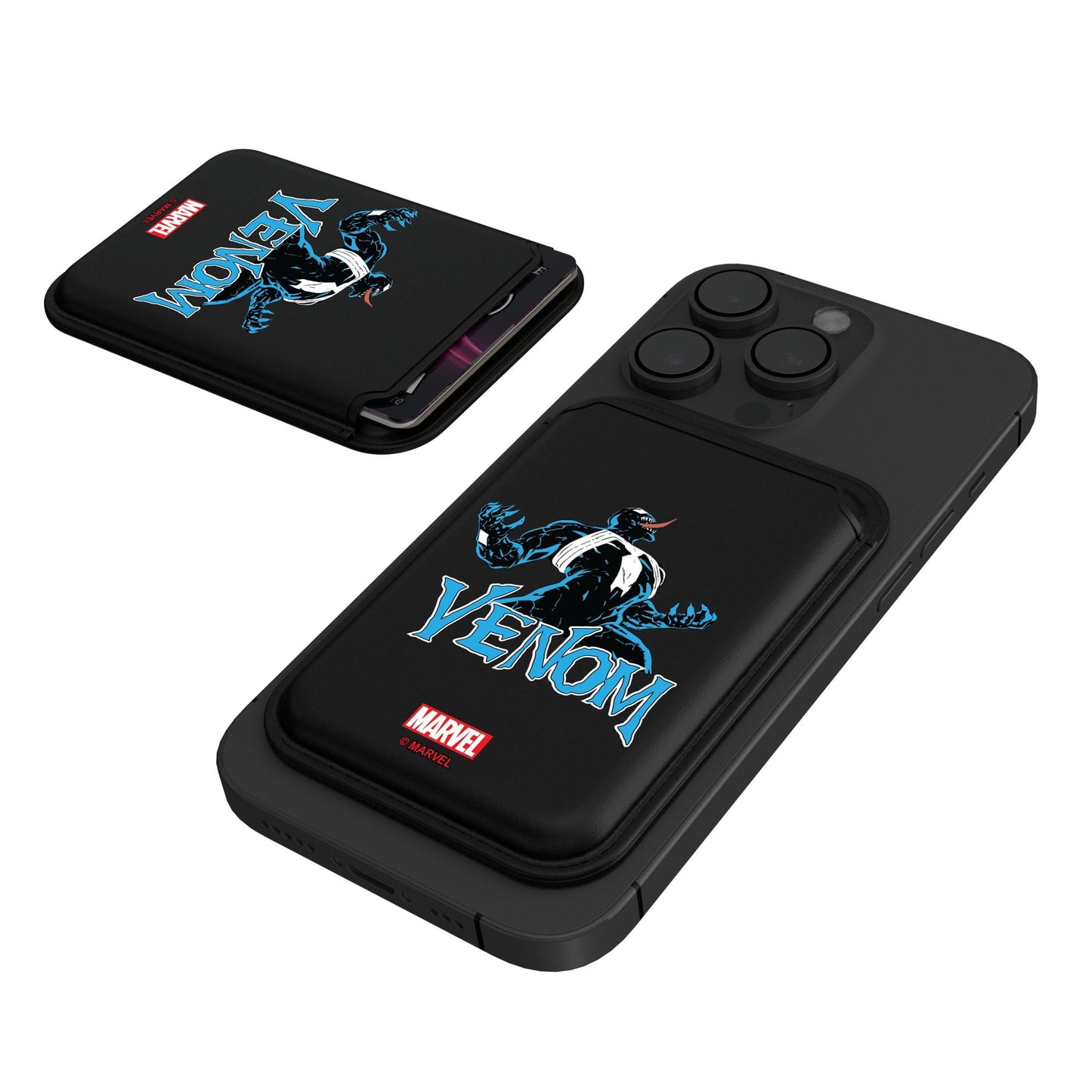 Keyscaper Marvel Venom Badge Black Magnetic Credit Card Wallet