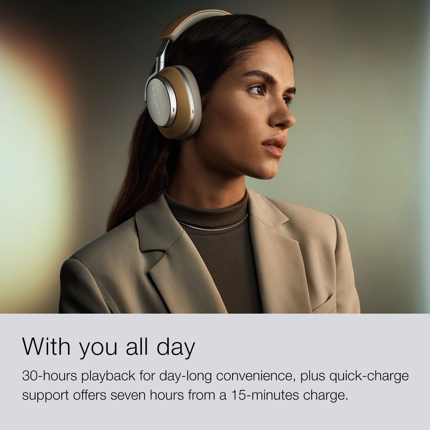 Bowers & Wilkins Px8 Over-Ear Wireless Headphones, Offers 7-Hour Playback on 15-Min Quick Charge, Black (Renewed)