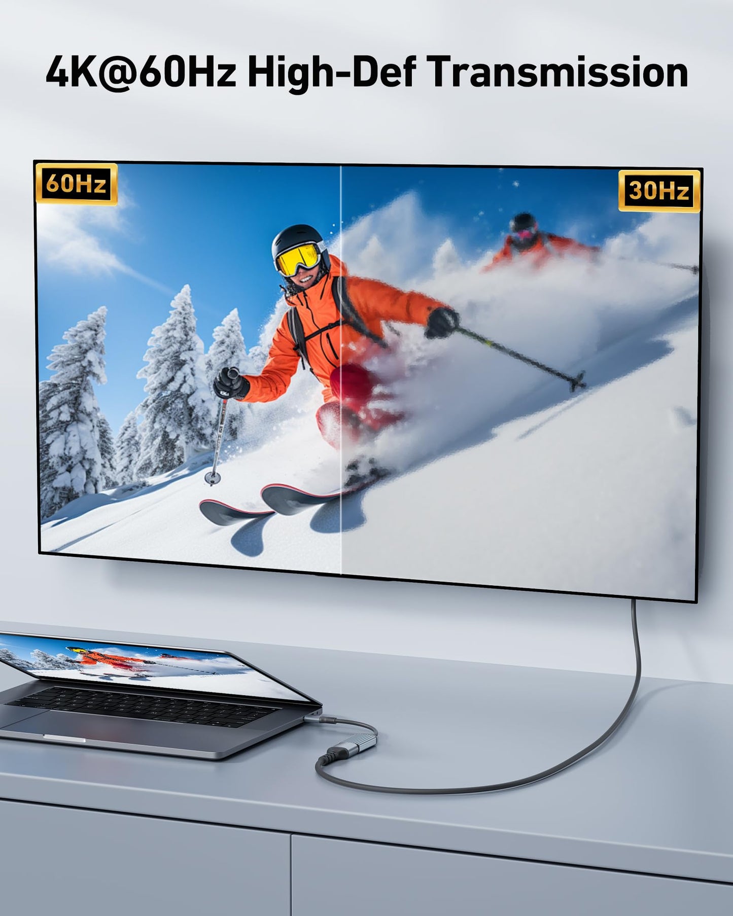 acer USB-C to HDMI Adapter 4K@60Hz, (High Speed, Thunderbolt 3/4) Type C to HDMI Converter Compatible with MacBook Pro/Air, iPhone 17 16 15 Pro/Max