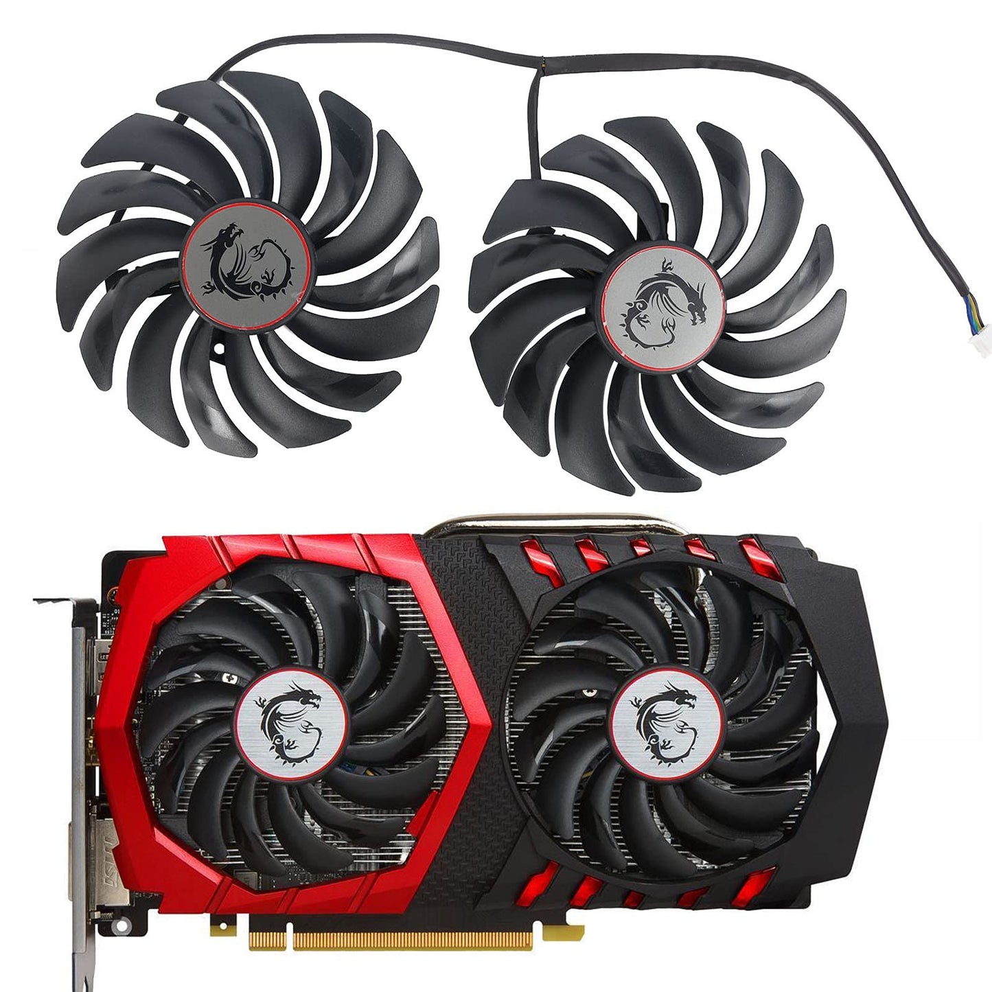 95MM Video Card Fans Replacement for MSI GTX 1070,1080 Ti Gaming X, RX 570 580 5600 5700 XT Gaming X Graphic Card Cooling Fan
