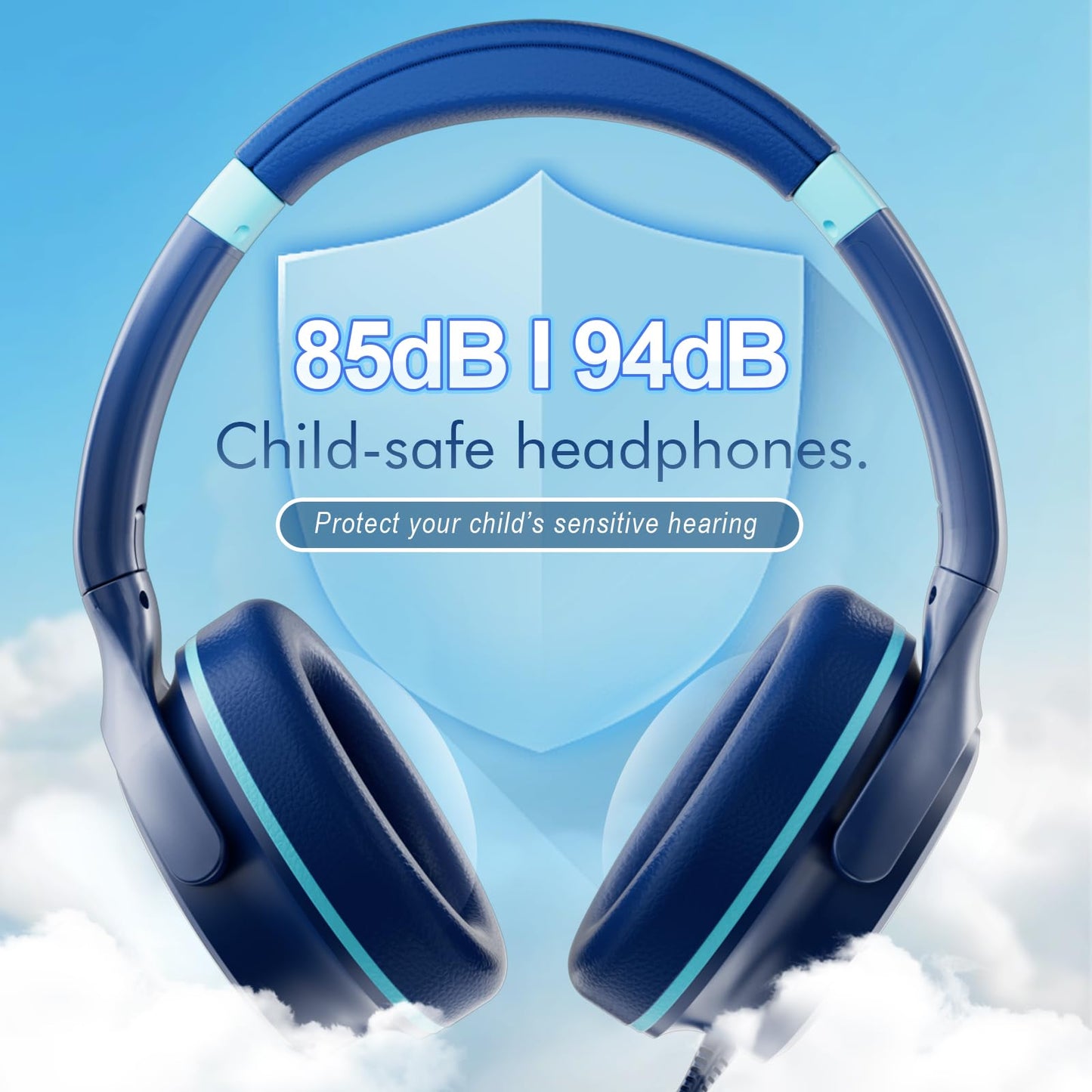 ADOOPE Kids Headphones with Safe 85dB/94dB Volume Limiter for Child/Teens, Foldable HD Stereo Sound Headset for Kindle Kids/fire Tablet/iPad/Laptop…