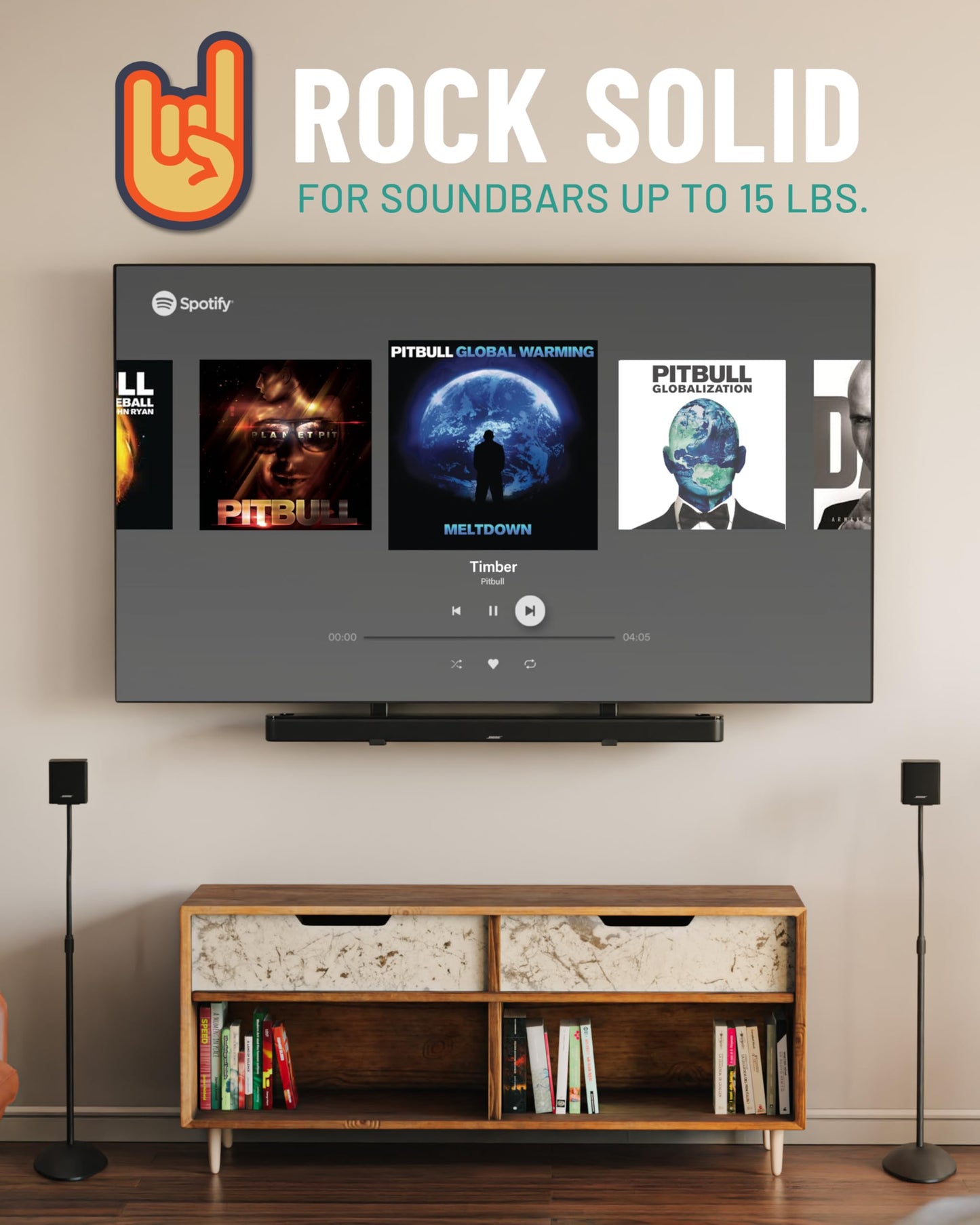 ECHOGEAR Sound Bar Mounting Brackets for TVs - Adjust Height & Depth for Maximum Compatibility Between Your TV & Soundbar - Works with with LG, Vizio