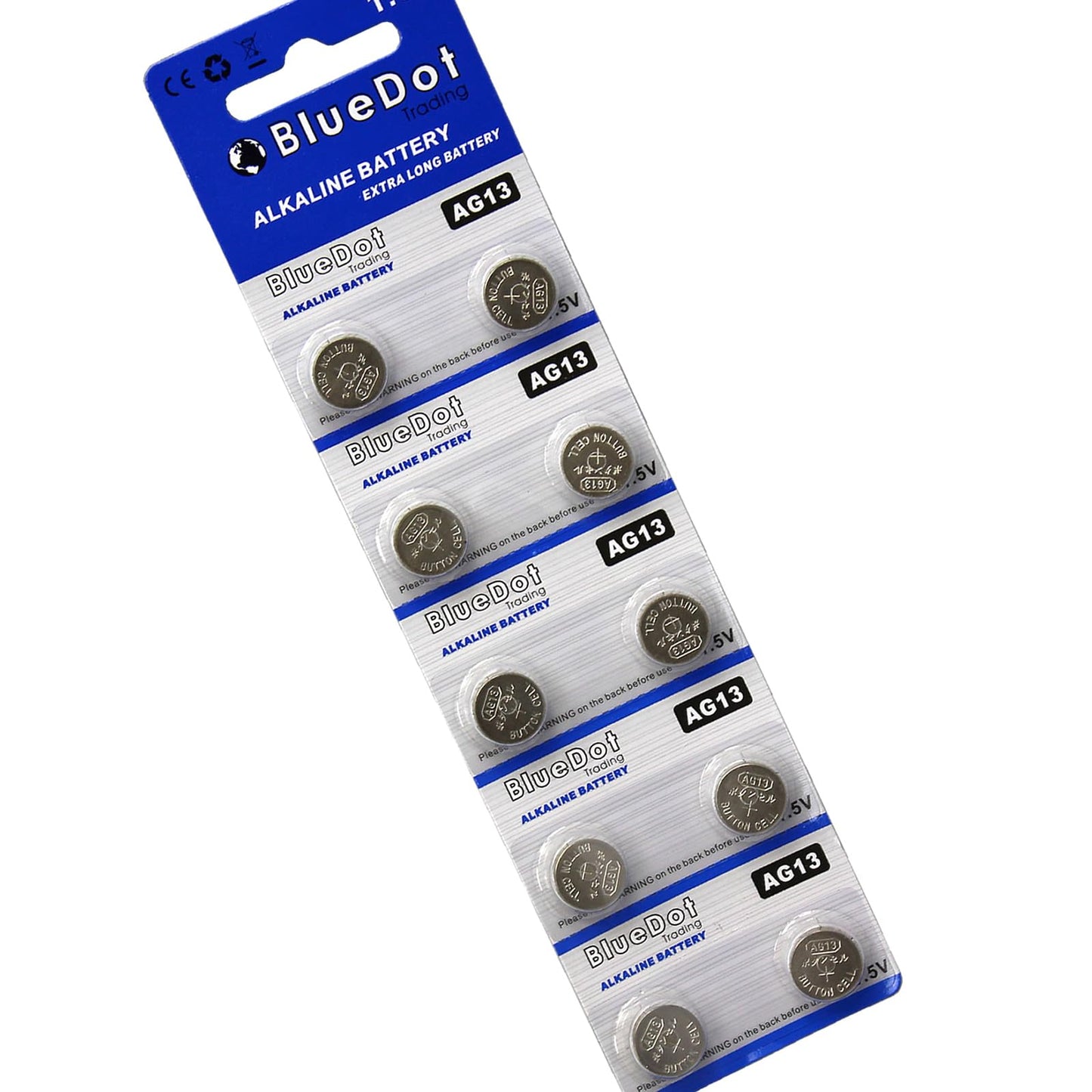 BlueDot Trading AG13 LR44 LR1154 SR44 A76 357A 303 357 LR44 Alkaline Button Coin Cell 1.5v Battery for Watches, calculators, and Toys, Quantity 10…