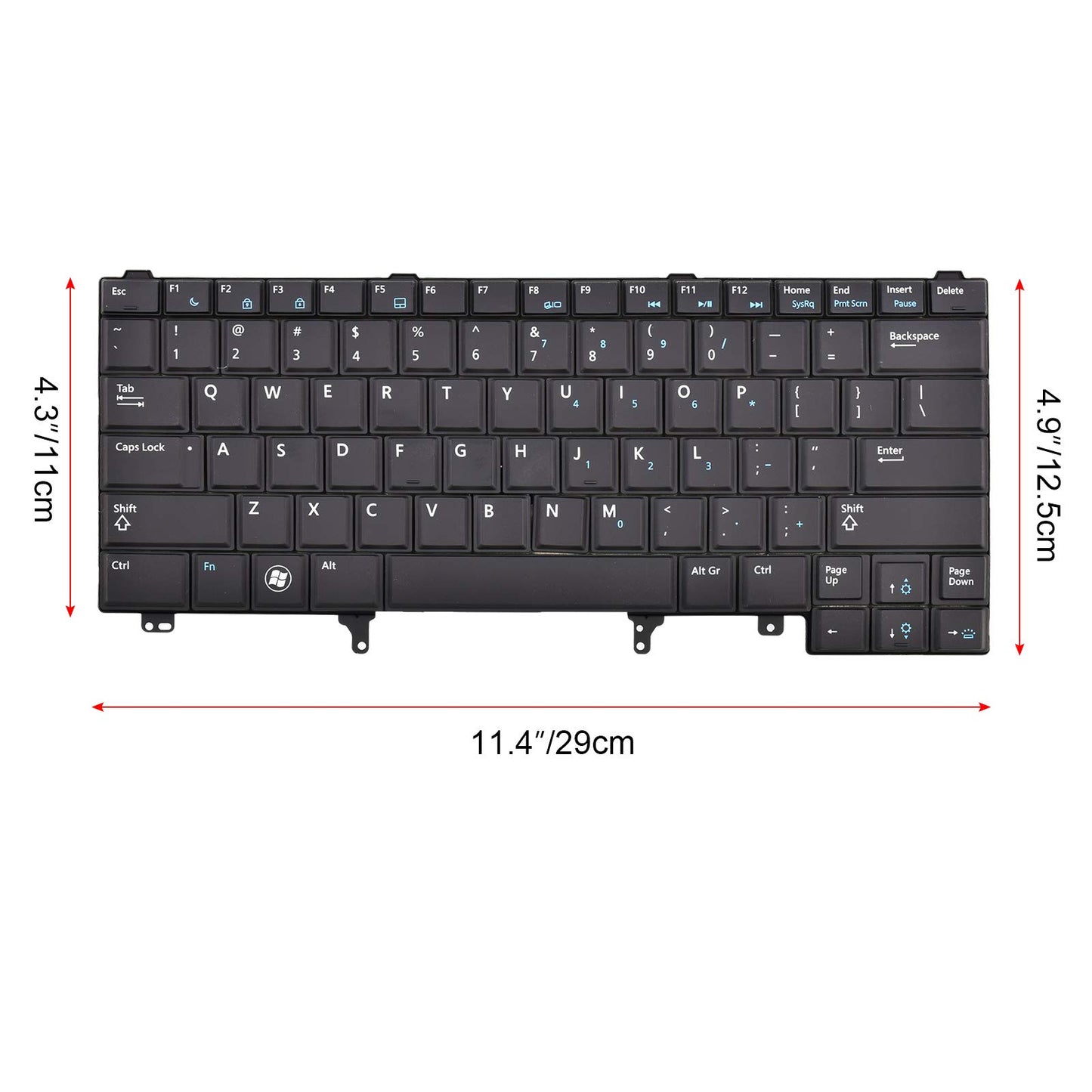 SUNMALL Replacement Keyboard with Backlit Compatible with Dell Latitude E5420 E5430 E6220 E6320 E6330 E6420 E6430 E6440 Series US Layout Black