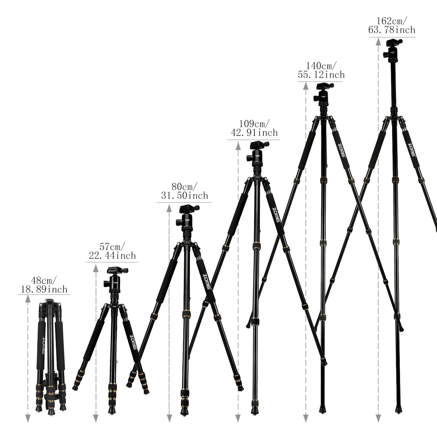 ZOMEI Z688 Travel Camera Tripod Aluminum Alloy Portable Monopod with Ball Head ann Carrying Bag for Canon Nikon Sony DSLR Camera