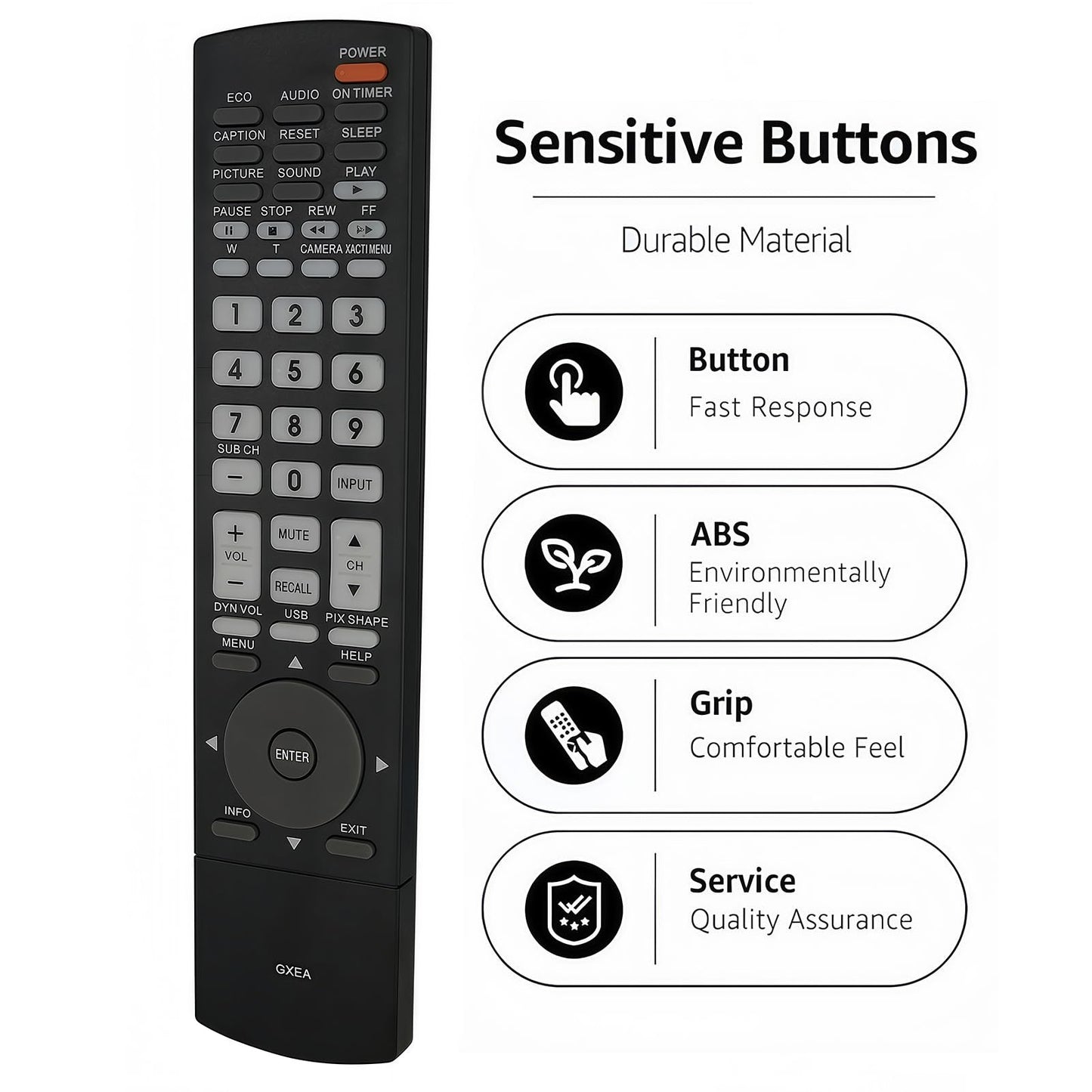 Replacement Remote Control fit for Sanyo GXEA TV DP52449 DP50749 DP50740 DP52440 DP32640 DP37840 DP42840 DP46840 DP26648