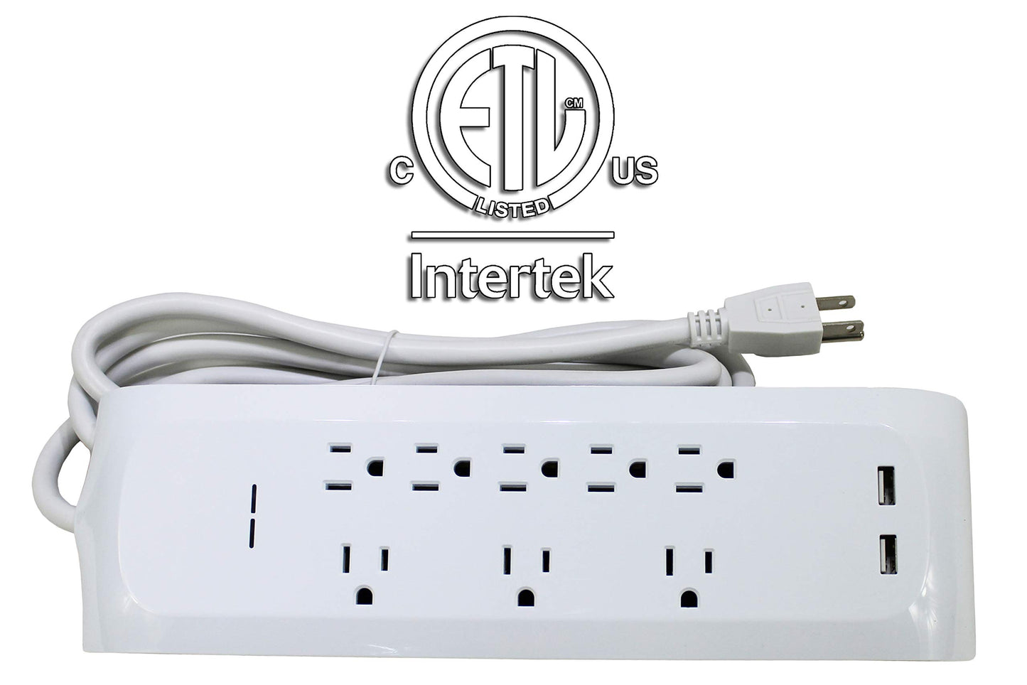 MaxWorks 50390 8-Outlet Surge Protector Power Strip, 900 Joules, 2 USB Charging Ports with 8-Foot Cord, 15A 125V, Heavy-Duty SJT 14/3 for Home