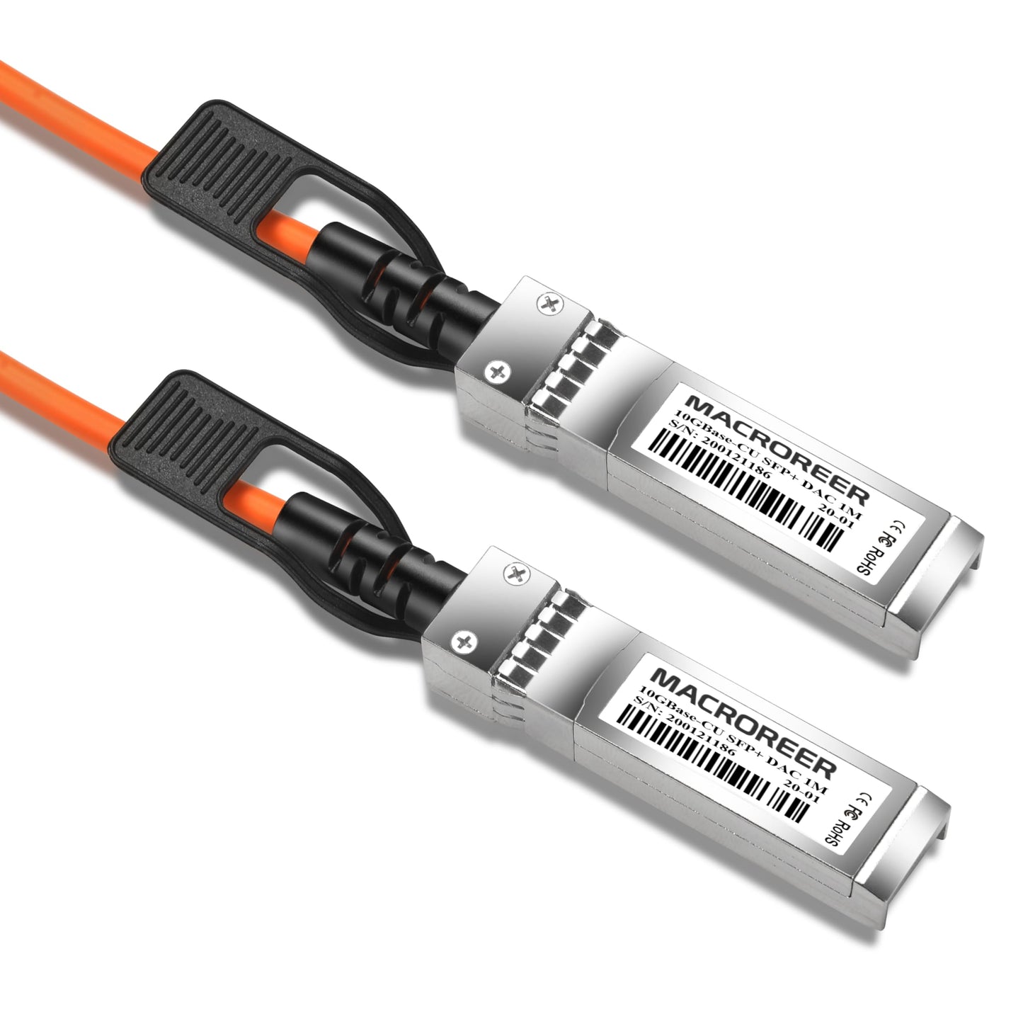 Macroreer 10G SFP+ DAC Twinax Cable, 0.5M (1.6ft) Passive, Compatible with Intel XDACBL1, Orange Color