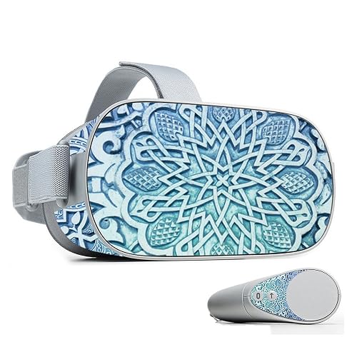 MightySkins Skin Compatible with Oculus Go Mobile VR - Carved Blue | Protective, Durable, and Unique Vinyl Decal wrap Cover | Easy to Apply, Remove