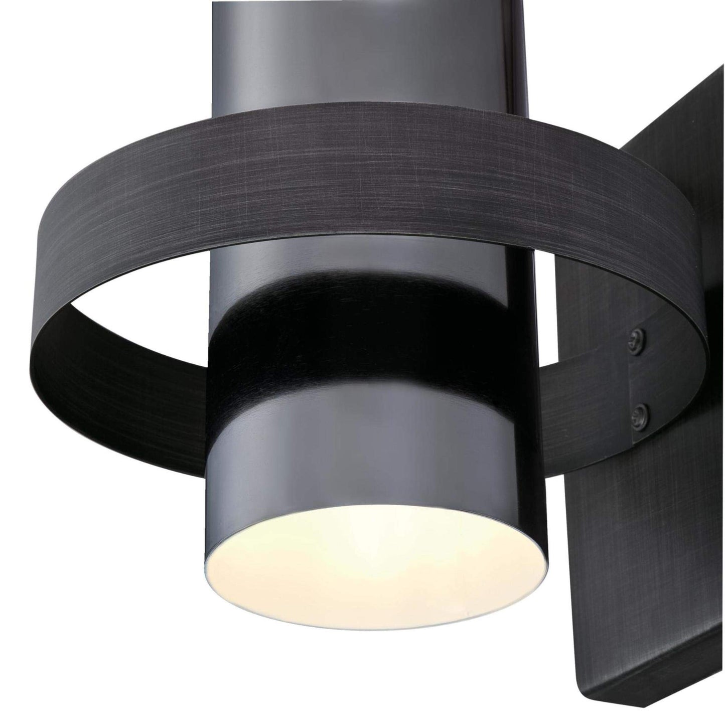 Westinghouse 6369100 Exton One-Light Indoor Wall Sconce Light Fixture, Distressed Aluminum Finish with Gun Metal Shade, Black