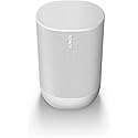 Sonos Move - Battery-powered smart speaker, Wi-Fi and Bluetooth with Alexa built-in - Lunar White (Renewed)